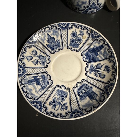 Vintage Royal Sphinx Maastricht Holland Cup & Saucer Windmill Tulips Sailboat - Picture 6 of 8